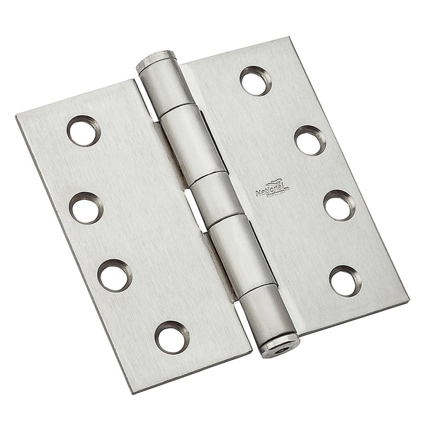 National N236-128 Square Corner Standard Weight Template Hinge 4", Satn Chrome