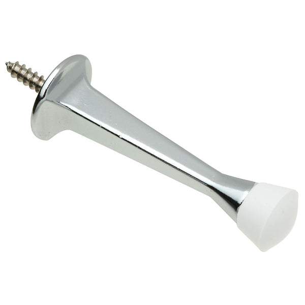 National Hardware N330-837 Die-Cast Rigid Door Stops with Rubber Tip, Chrome, 3"