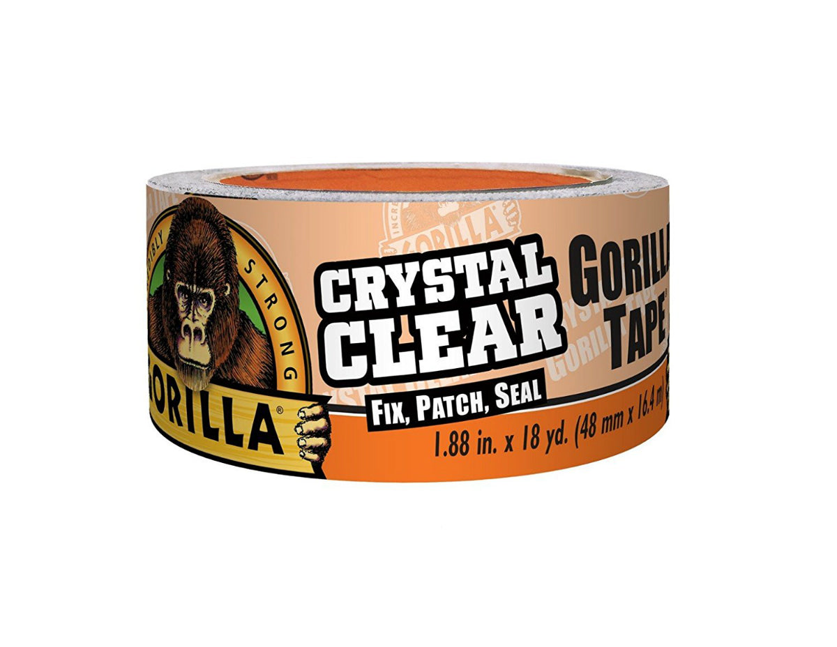 Gorilla 6060002 Crystal Clear Transparent Tape, 1.88" x 18 YD