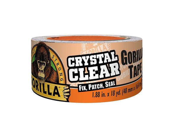 Gorilla 6060002 Crystal Clear Transparent Tape, 1.88" x 18 YD
