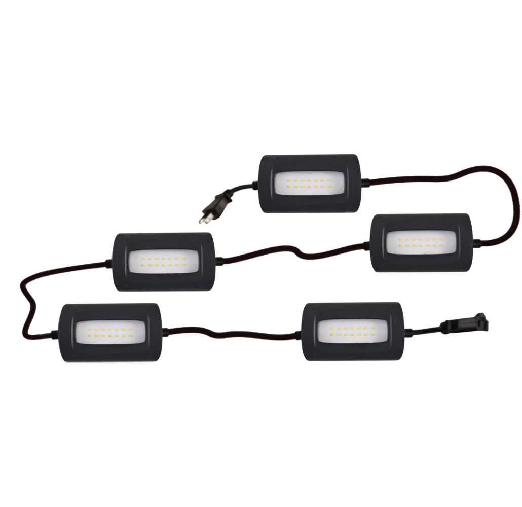 Stonepoint LED Lighting O-420-5 LED 50' String Light with 5 Heads, 5W, 50000 lm
