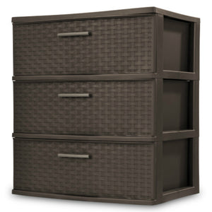 Sterilite 25306P01 Wide Weave Tower with 3 Drawer, Espresso