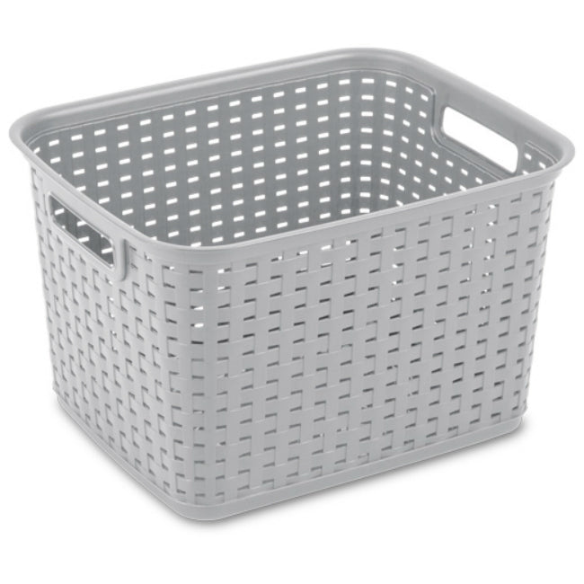 Sterilite 12736A06 Tall Weave Basket, Cement