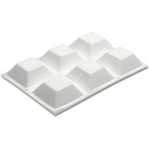 Richelieu F32037TV Square Surface Self Adhesive Vinyl Bumpers, White, 3/4", 6-Pk