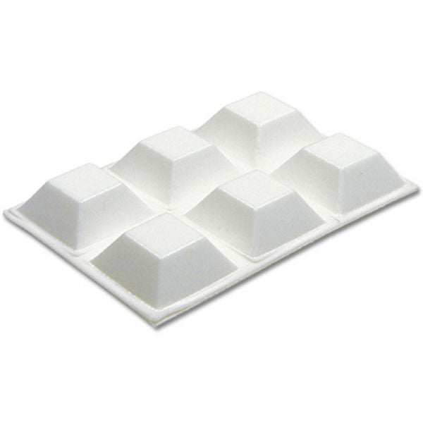 Richelieu F32037TV Square Surface Self Adhesive Vinyl Bumpers, White, 3/4", 6-Pk