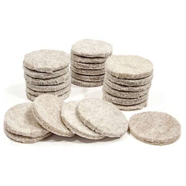 Richelieu 93469 Heavy-Duty Self Adhesive Round Felt Pads, Tan, 1-1/2", 24-Pack