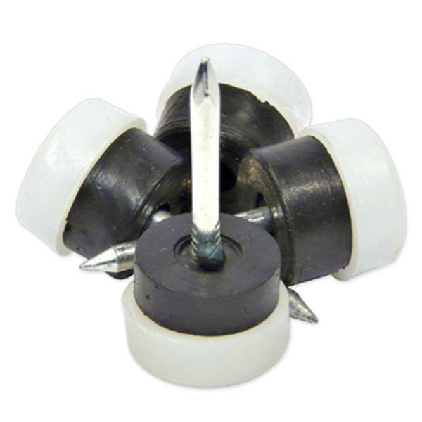 Richelieu America F32030TV Plastic Base Nail On Cushioned Glides, Round, 3/4", 4-Pack