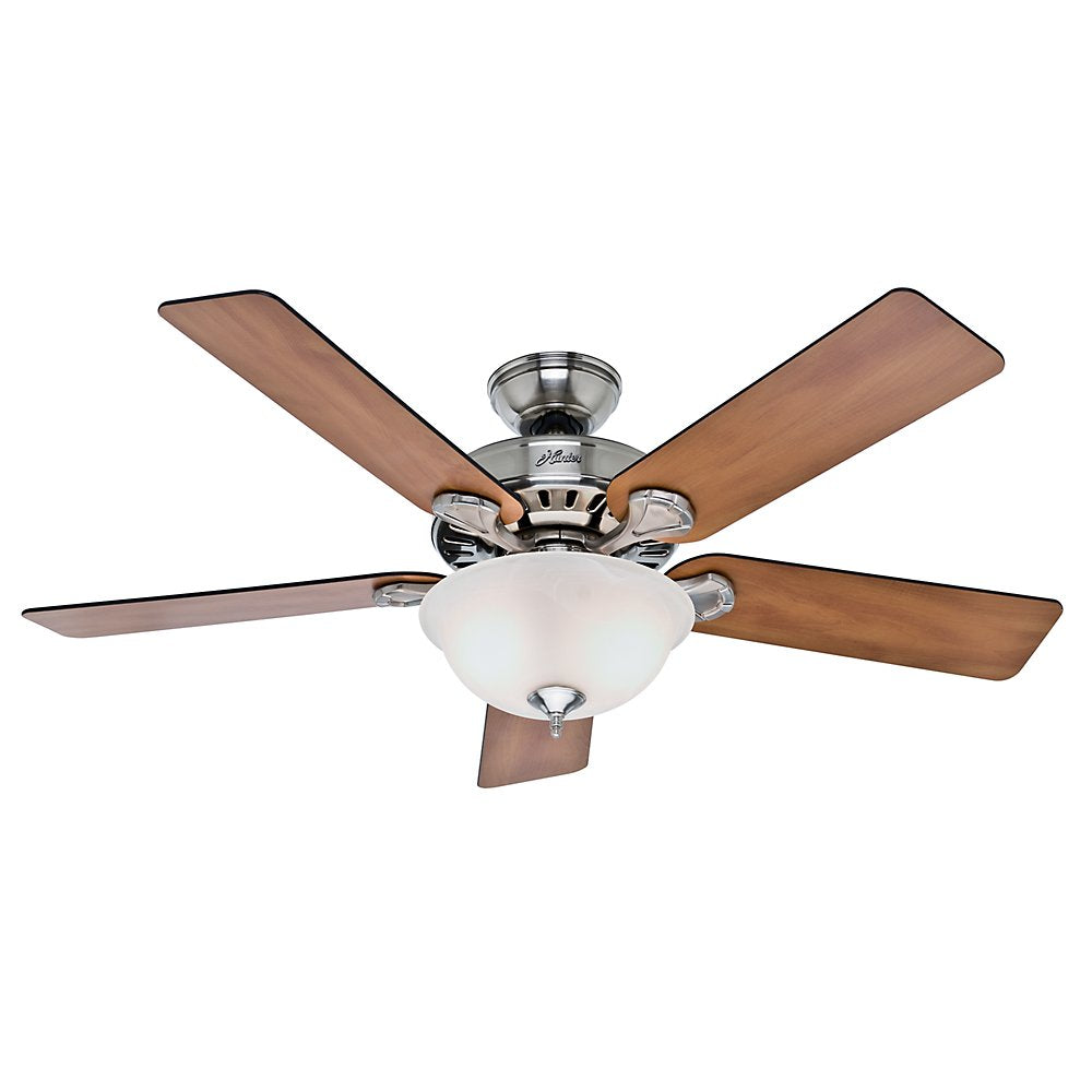 Hunter 53249 Pros Best Ceiling Fan with Light, Brushed Nickel, 52"