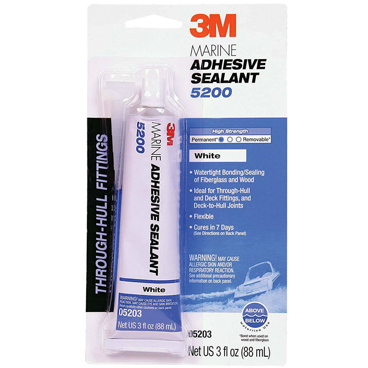 3M 5203 Marine Adhesive Sealant 5200, 3Oz, White