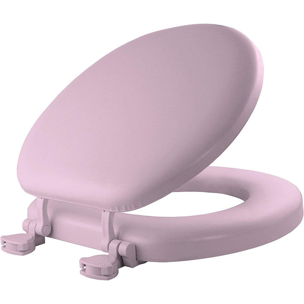 Mayfair 13EC-023 Cushioned Vinyl Toilet Seat w/ Molded Wood Core, Round, Pink
