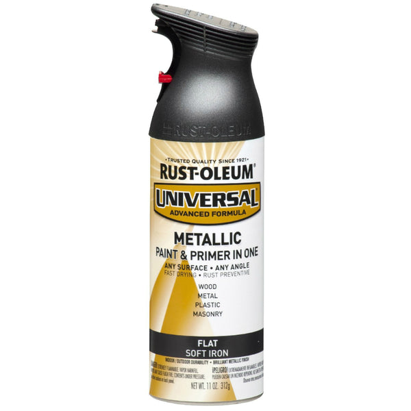 Rust-Oleum® 271473 Universal® Flat Metallic Spray Paint, 12 Oz, Soft Iron