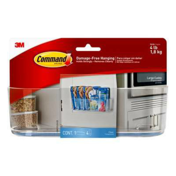 Command HOM-15 Clear Caddy, Large, 1-Caddy & 4-Strips