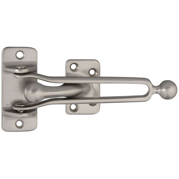 National Hardware N326-082 Solid Brass Door Security Guard, Satin Nickel