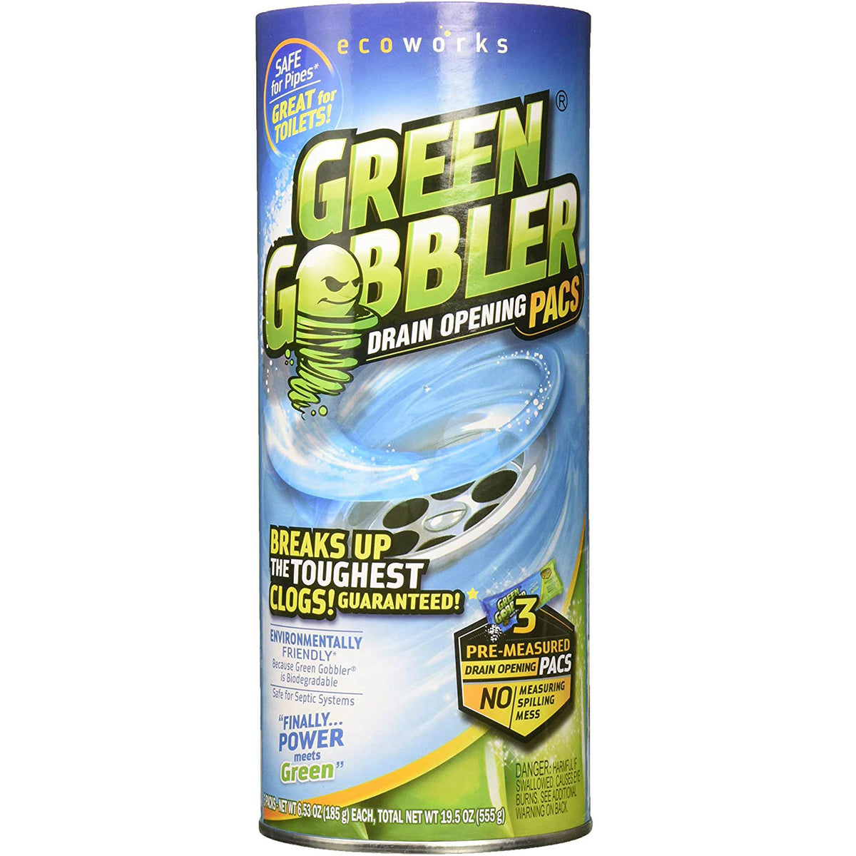 Green Gobbler GGDC3SEMR Drain Opening Pacs, 8.5 Oz, 3-Count