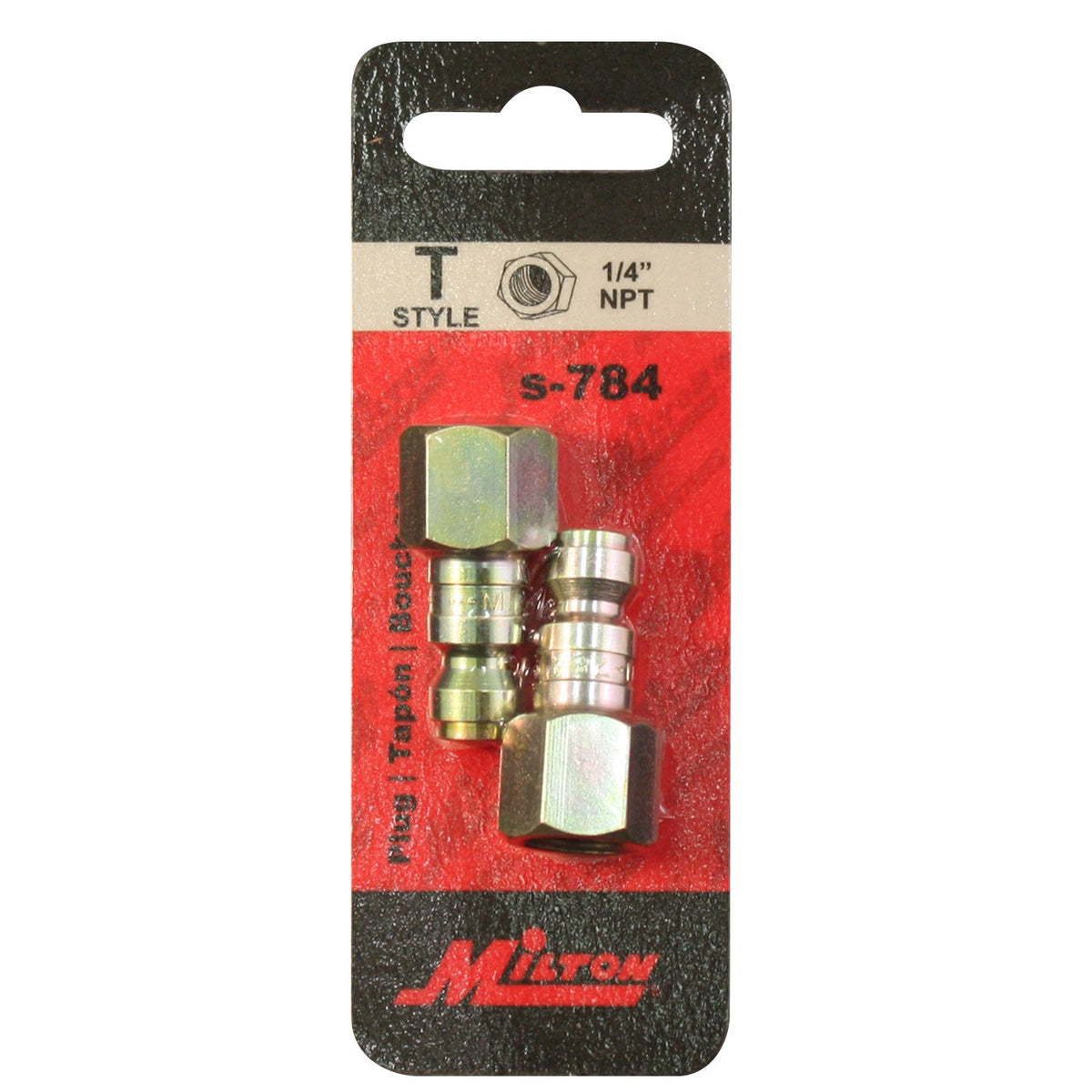 Milton S-784 Female T Style Plugs, 1/4" NPT, 2-Pack