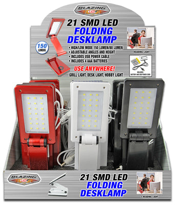 Blazing Ledz 702268 Folding Desk Lamp with 21 SMD LED