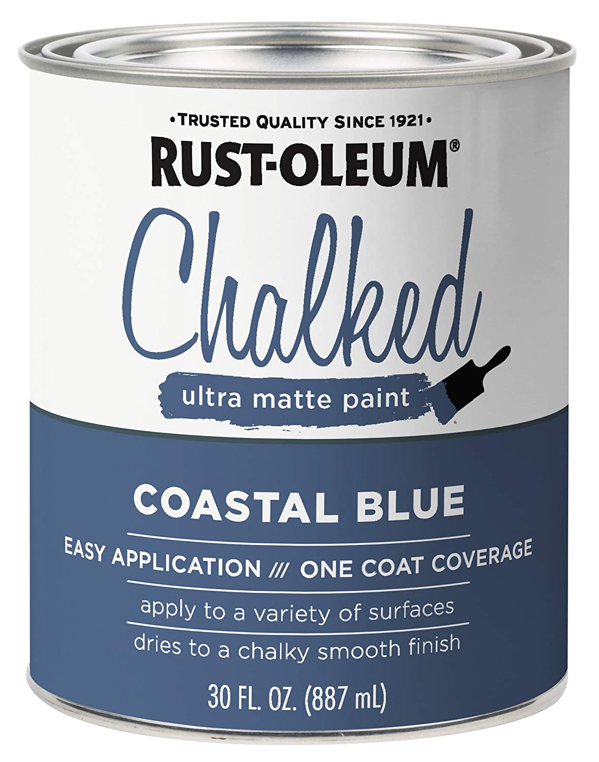Rust-Oleum 329207 Chalked Ultra Matte Paint, Coastal Blue, 30 Oz