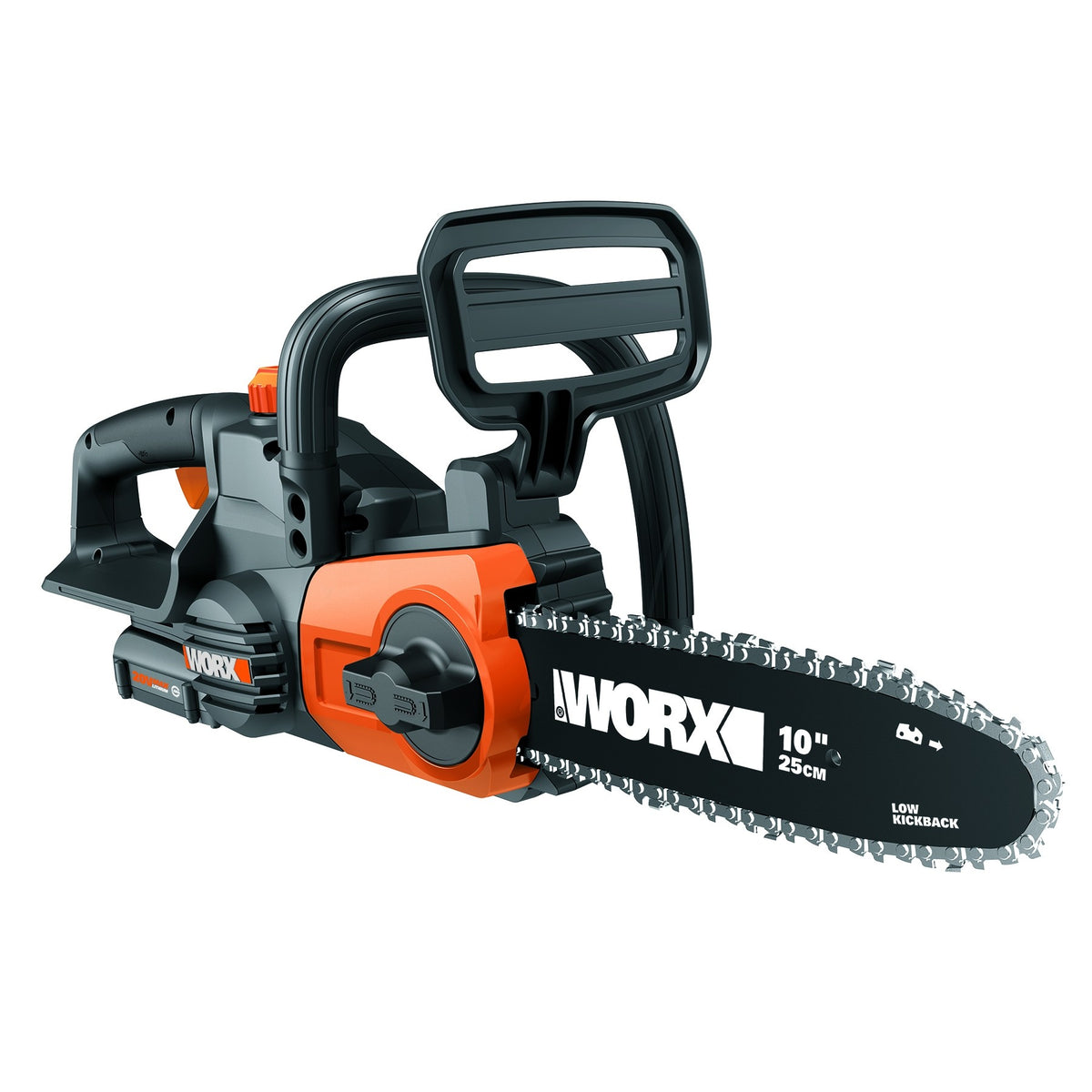 Worx WG322 Cordless Chainsaw with Auto-Tension, 10", 20V