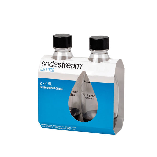 SodaStream 1748221010 Black Source Carbonating Bottles, 0.5 L, 2 Pack