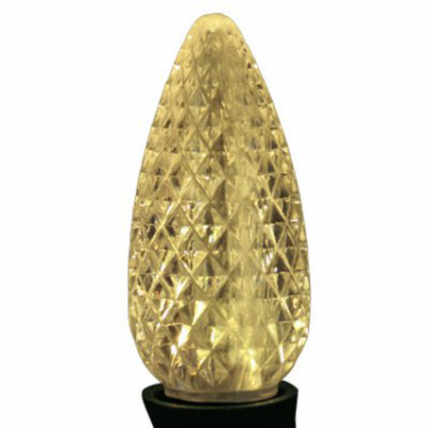 Holiday Bright BU25-LEDFC9-TWW Transparent C9 LED Bulbs, Warm White, 25-Pack