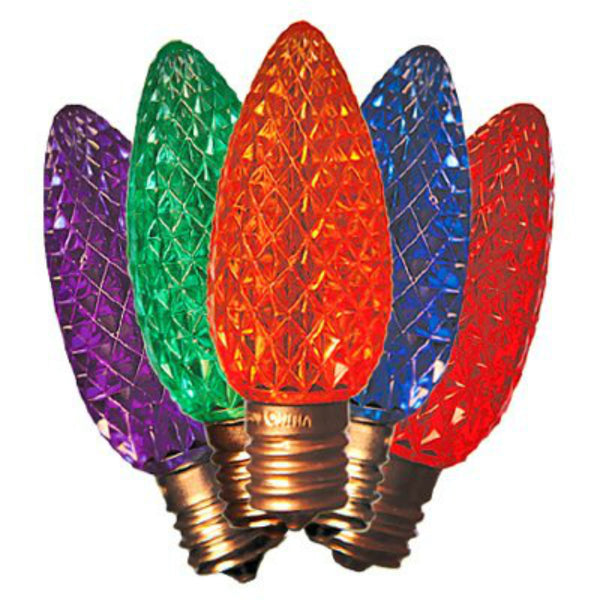 Holiday Bright BU25-LEDFC9-TMU Multi-Color Transparent C9 SMD LED Bulb, 25-Pack