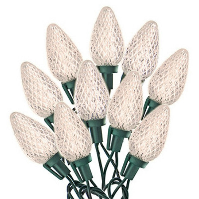 Holiday Wonderland 47735-88 Warm White Faceted C9 LED Light Set On Spool, 75-Ct