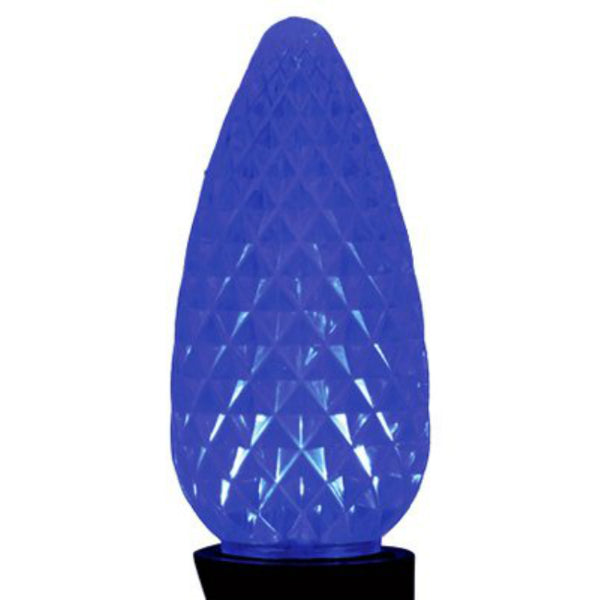 Holiday Bright BU25-LEDFC9-TBL Blue Faceted C9 SMD LED Bulbs, 25-Pack