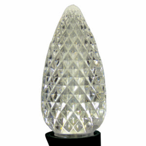 Holiday Bright BU25-LEDFC9-TPW Pure White Faceted C9 SMD LED Bulbs, 25-Pack