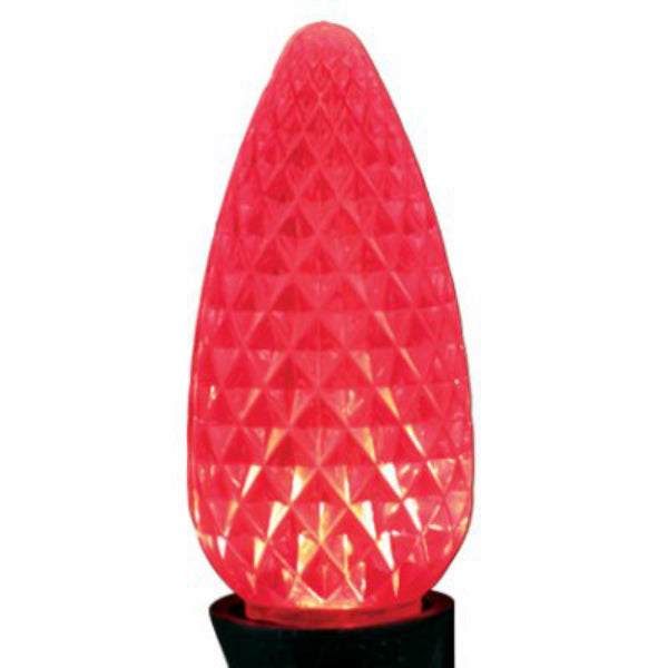 Holiday Bright BU25-LEDFC9-TRD Red Faceted C9 SMD LED Bulbs, 25-Pack