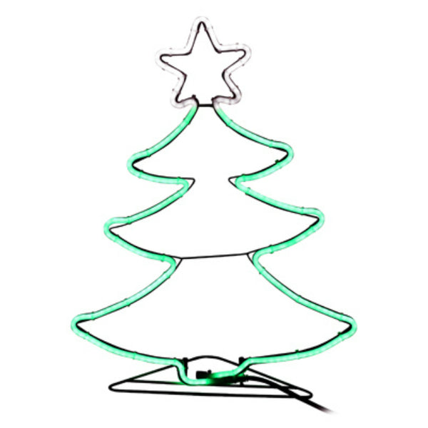 Holiday Wonderland DSNFXFCBCH0017120V Neon Flex Tree with 5' Cord Wire, Green, 24"