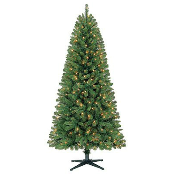 Evergreen Classics TG66M2W56C05 Hinged Artificial Tree w/ 300 Clear Lights, 6.5 Feet