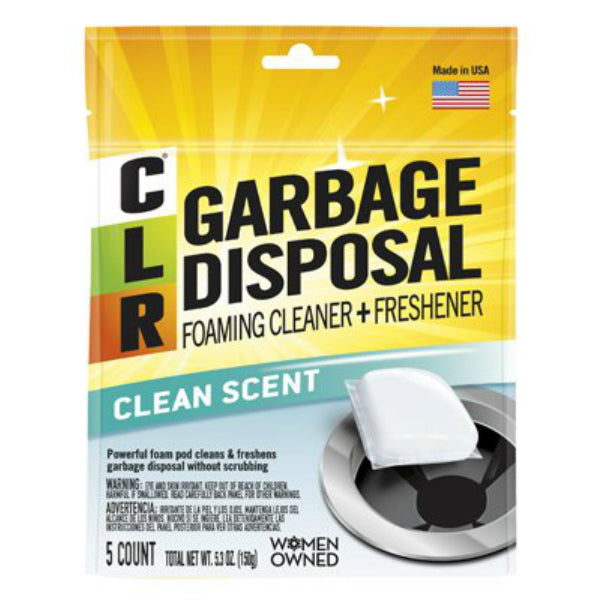 CLR GDC-6 Garbage Disposal Foaming Cleaner & Freshner, Clear, 5-Pack