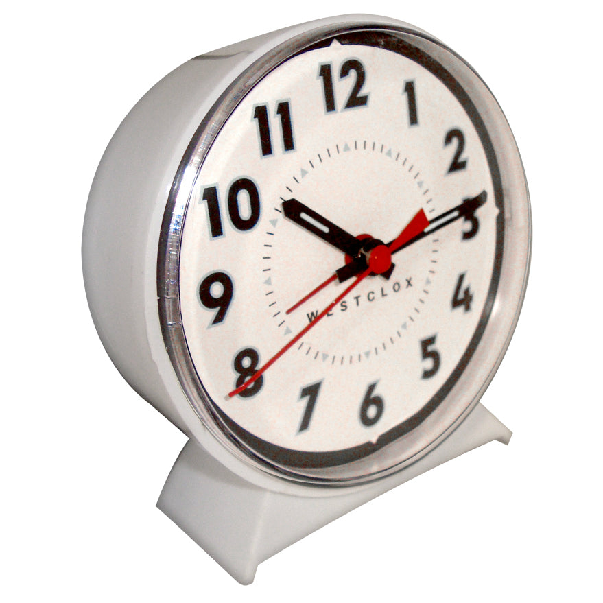 Westclox 15550 Keno Loud Bell Alarm Clock, White
