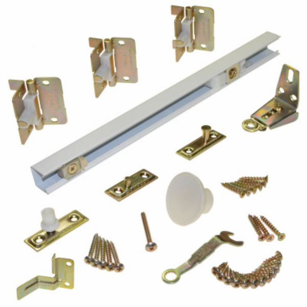 Johnson Hardware 170W363H Bi-Fold Door Hardware Set, White, 36"