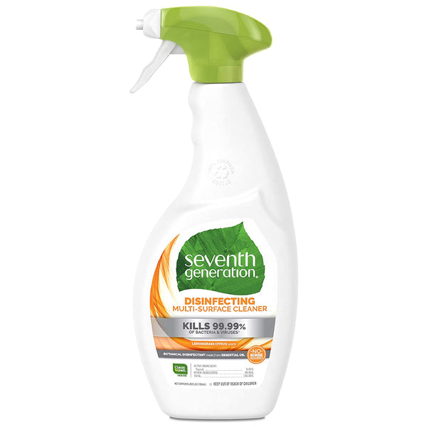 Seventh Generation 67235184 Disinfecting Multi-Surface Cleaner, Lemongrass Citrus, 26 Oz