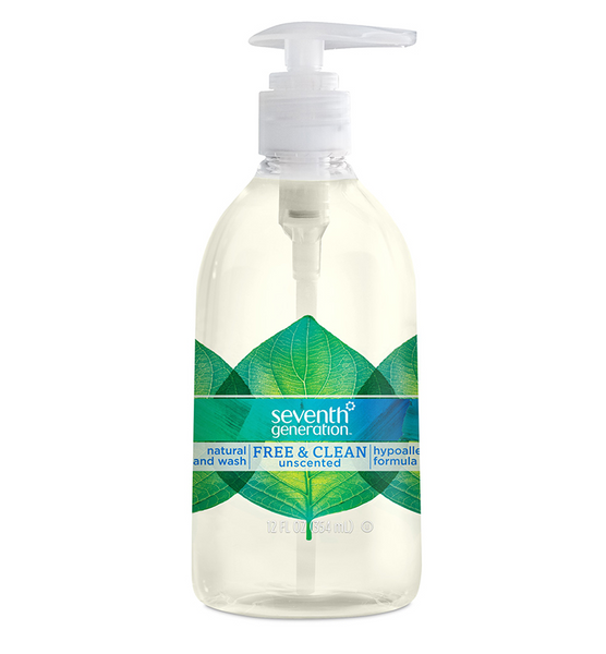 Seventh Generation 67232151 Free & Clean Unscented Hand Wash, 12 Oz