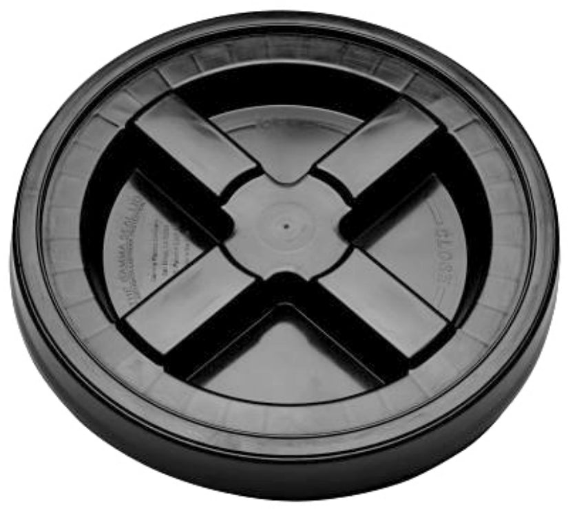 Leaktite LD5GRLBK006 Screw Top Bucket Lid, Black, 2 Piece