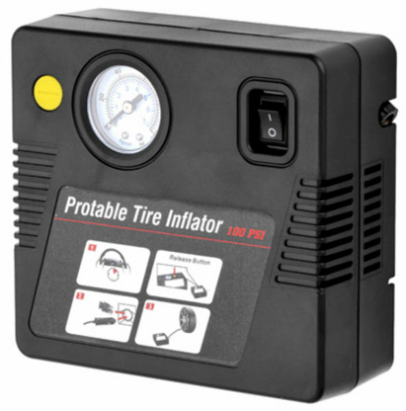 Master Mechanic 1203S467 Portable Tire Inflator w/Pressure Gauge, 12V, 0.035 CFM