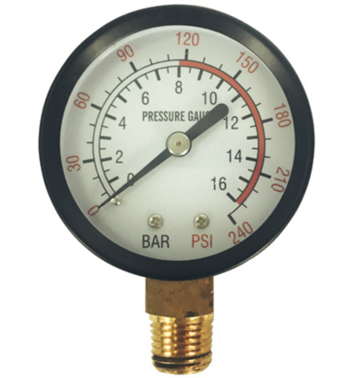 Master Mechanic 1204S320 Pressure Gauge w/ 0-240 PSI Gauge, 1/8" NPT