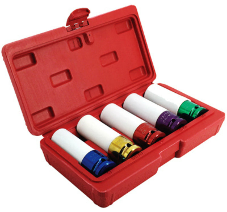 Master Mechanic 1204S328 Thin Wall Impact Socket Set,Wheel Protector, 1/2", 5-Pc