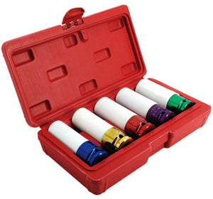 Master Mechanic 1204S328 Thin Wall Impact Socket Set,Wheel Protector, 1/2", 5-Pc