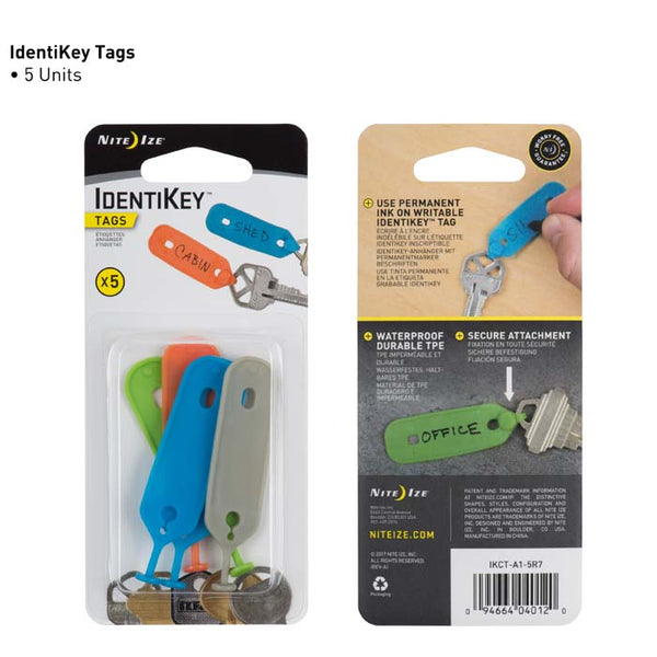 Nite Ize IKCT-A1-5R7 IdentiKey Tags with Tag Identifiers, 5 Pieces
