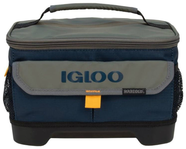 Igloo 63029 MaxCold Outdoor Cooler with Comfort-Grip Handle, Blue / Tan