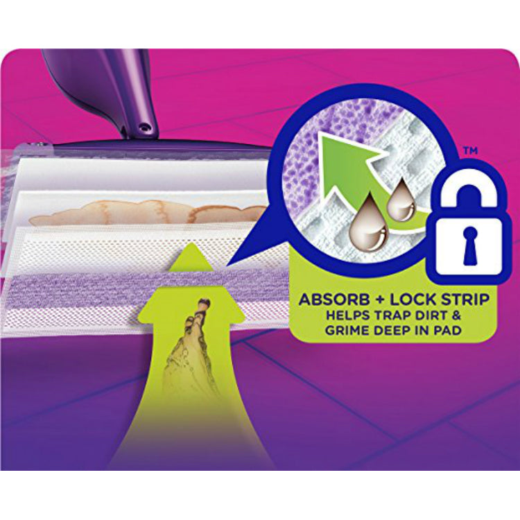 Swiffer 99042 WetJet Mopping Pads with Absorb & Lock Strip, 15 Count