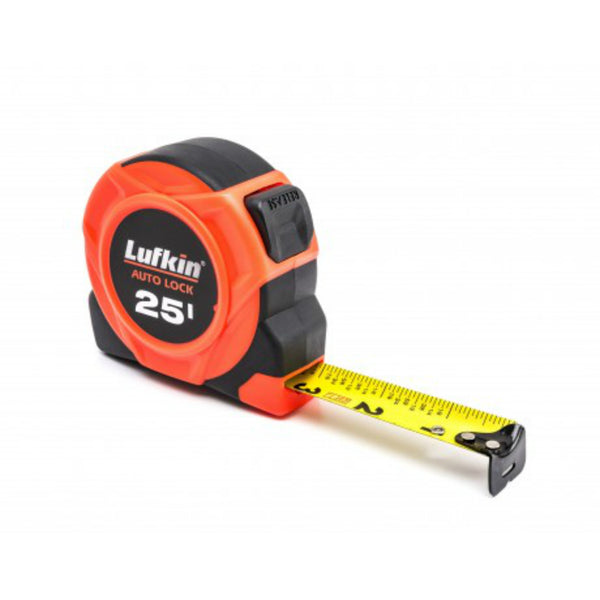 Lufkin AL725N Autolock 700 Series Tape with Rubber Grip, 1" x 25'