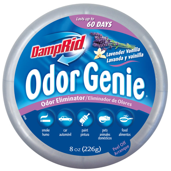 DampRid FG69LV Odor Genie Solid Gel Odor Eliminator, Lavender Vanilla, 8 Oz
