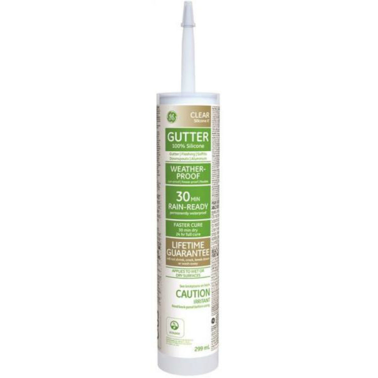 GE® SE2171 Silicone II Gutter Caulk, Clear, 290 mL