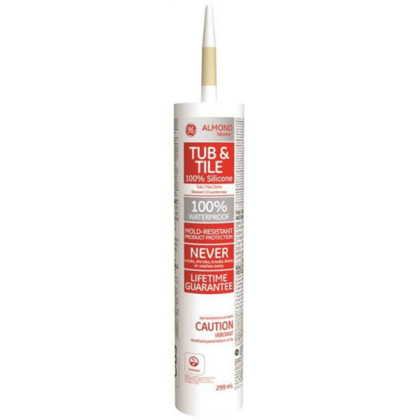 GE® SE1181 Silicone I Tub & Tile Caulk, Almond, 10.1 Oz
