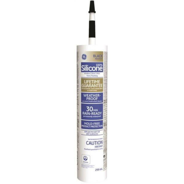 GE® SE2183 Silicone II Window & Door Caulk, Black, 10.1 Oz