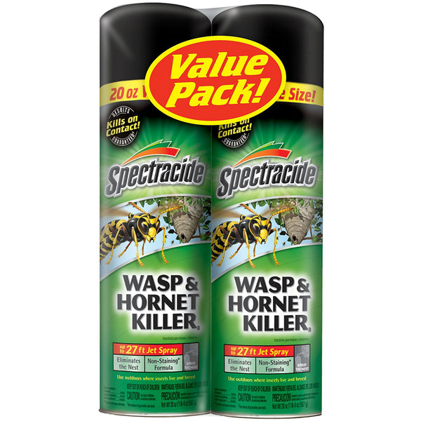 Spectracide HG-65865 Wasp & Hornet Killer3 Aerosol Spray, 20 Oz, 2-Pack